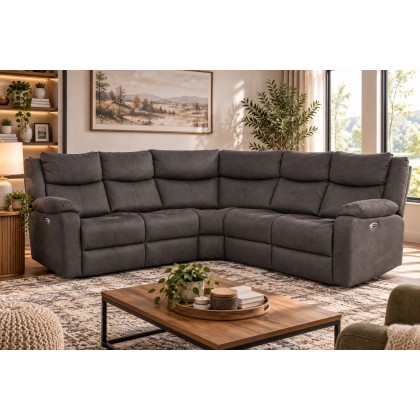 Rome Fabric Recliner Corner Sofa with Wireless Charging Console Rome Fabric Recliner Corner Sofa with Wireless Charging Console