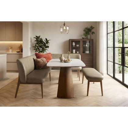 Lusso Ash 135cm Corner Dining Table Set with Sintered Stone Top Lusso Ash 135cm Corner Dining Table Set with Sintered Stone Top