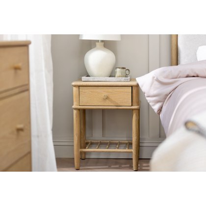 Willow Solid Oak Nordic 1 Drawer Bedside Table Willow Solid Oak Nordic 1 Drawer Bedside Table