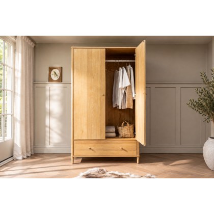 Willow Solid Oak Nordic Double Wardrobe Willow Solid Oak Nordic Double Wardrobe