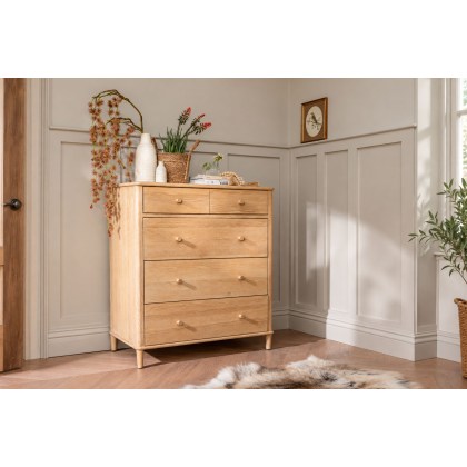 Willow Solid Oak Nordic 5 Drawer Chest of Drawers Willow Solid Oak Nordic 5 Drawer Chest of Drawers