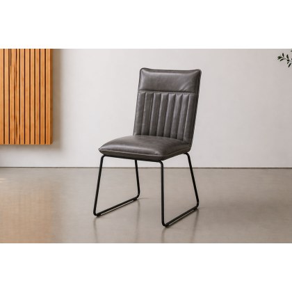Cooper Leather Grey Dining Chairs (Set of 4) Cooper Leather Grey Dining Chairs (Set of 4)