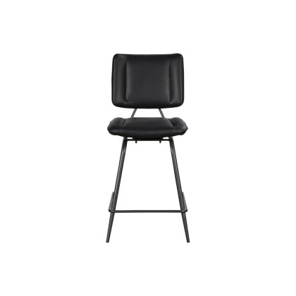 Jack Black PU Leather Bar Stool with Industrial Legs (Pair) Jack Black PU Leather Bar Stool with Industrial Legs (Pair)