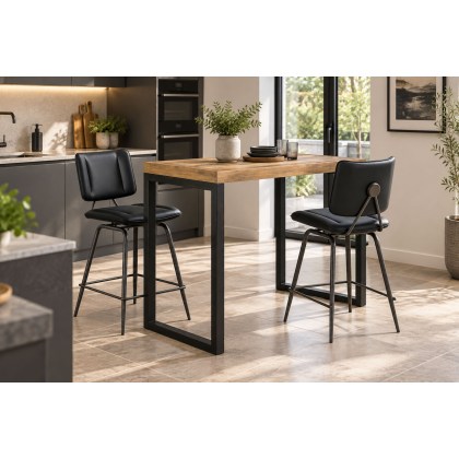 Jack Black PU Leather Bar Stool with Industrial Legs (Pair)