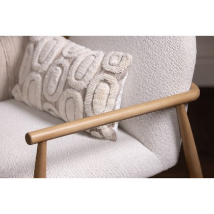 Lara Fabric Arm Chair in White Lara Fabric Arm Chair in White