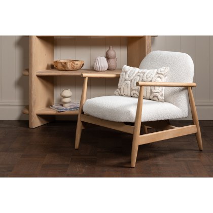 Lara Fabric Arm Chair in White Lara Fabric Arm Chair in White