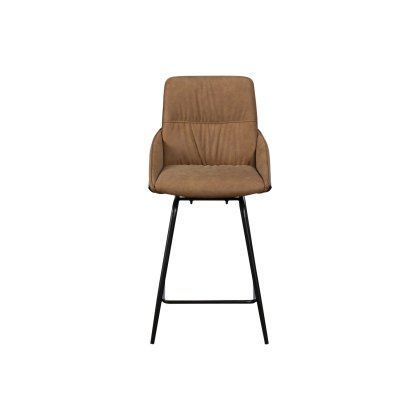 Jackson PU Leather Bar Stool in Tan (Pair)