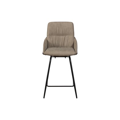 Jackson PU Leather Bar Stool in Taupe (Pair)