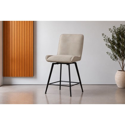 Rebecca Textured PU Leather Bar Stool in Misty (Pair) Rebecca Textured PU Leather Bar Stool in Misty (Pair)