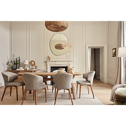 Rowan Leather Curved Back Dining Chairs (Set of 6)