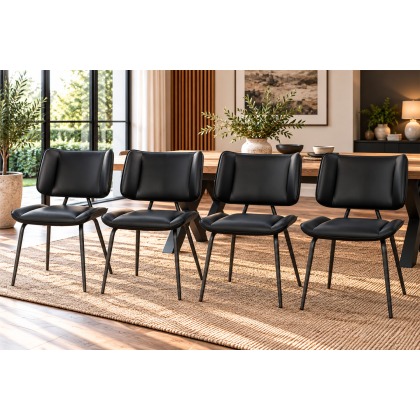 Jack Black PU Leather Dining Chairs (Set of 4)
