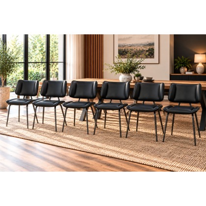 Jack Black PU Leather Dining Chairs (Set of 6)