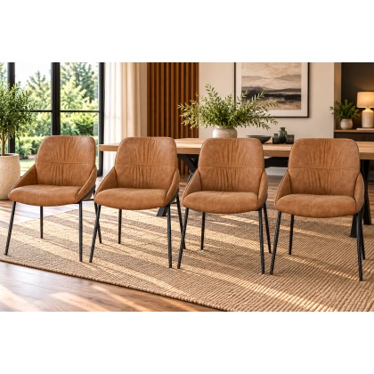 Jackson PU Leather Tan Dining Chairs (Set of 4)