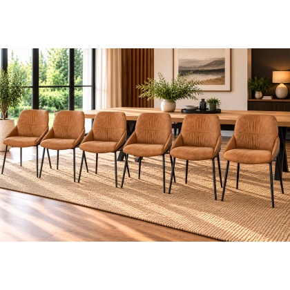 Jackson PU Leather Tan Dining Chairs (Set of 6)