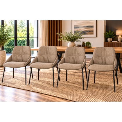 Jackson PU Leather Taupe Dining Chairs (Set of 4)