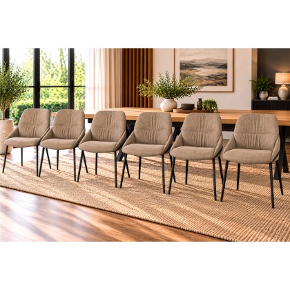 Jackson PU Leather Taupe Dining Chairs (Set of 6)