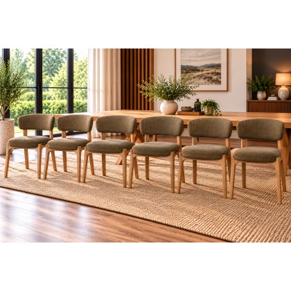 Elenor Green Fabric Dining Chairs (Set of 6) Elenor Green Fabric Dining Chairs (Set of 6)