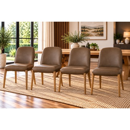 Margot Brown PU Leather Dining Chairs (Set of 4) Margot Brown PU Leather Dining Chairs (Set of 4)