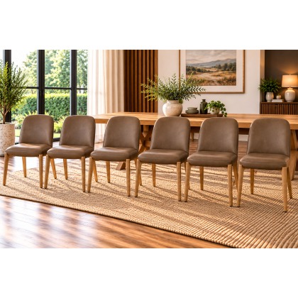 Margot Brown PU Leather Dining Chairs (Set of 6) Margot Brown PU Leather Dining Chairs (Set of 6)