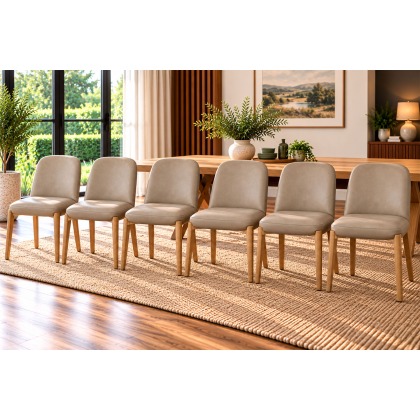 Margot Misty PU Leather Dining Chairs (Set of 6)
