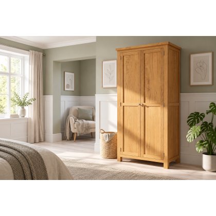 Dorset Oak All Hanging Double Wardrobe Dorset Oak All Hanging Double Wardrobe