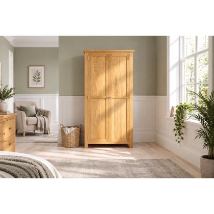Dorset Oak All Hanging Double Wardrobe