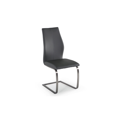 India Grey Dining Chair with Brushed Steel Legs