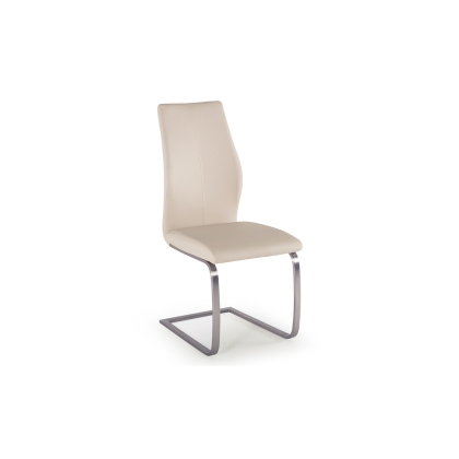 India Taupe Dining Chair with Brushed Steel Legs