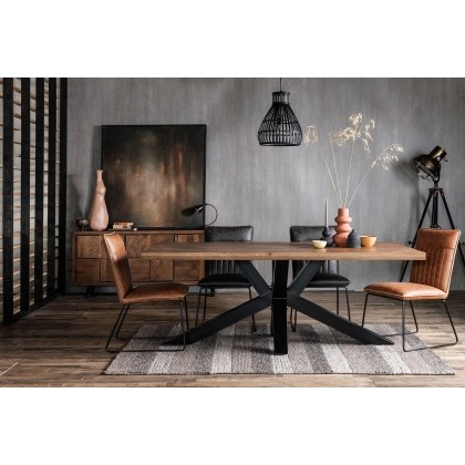 Soho Solid Oak 200cm Holburn Star Base Dining Table & 6 Cooper Dining Chairs Soho Solid Oak 200cm Holburn Star Base Dining Table & 6 Cooper Dining Chairs
