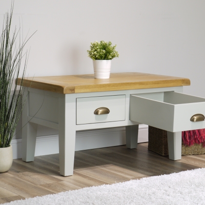 Oak City - Arklow Painted Oak Coffee Table With Drawers