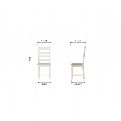 St Ives White Painted Ladderback chair fabric