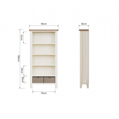 St Ives White Painted Large Bookcase