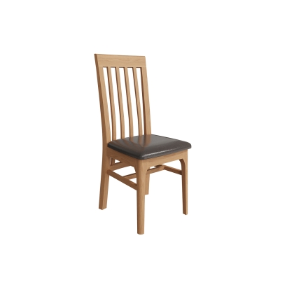 Oxford Oak Slat Back PU Chair
