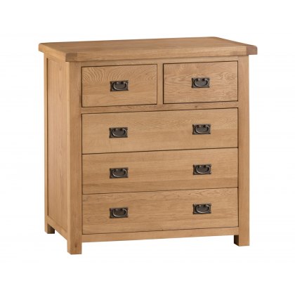 Light Rustic Oak 2 Over 3 Chest of Drawers