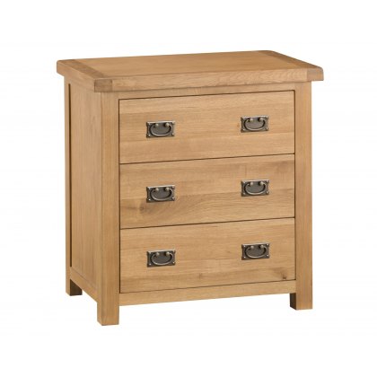 Light Rustic Oak 3 Drawer Chest of Drawers