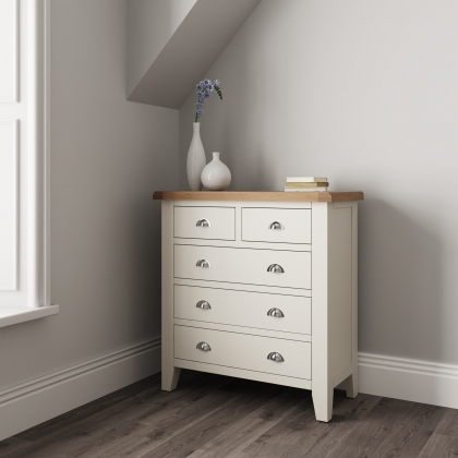 St Ives White Painted 2 Over 3 Chest of Drawers
