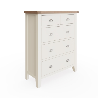 St Ives White Painted Jumbo 2 Over 3 Chest of Drawers