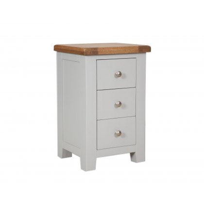 Perth French Grey 3 Drawer Bedside Table