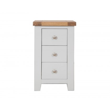 Perth French Grey 3 Drawer Bedside Table