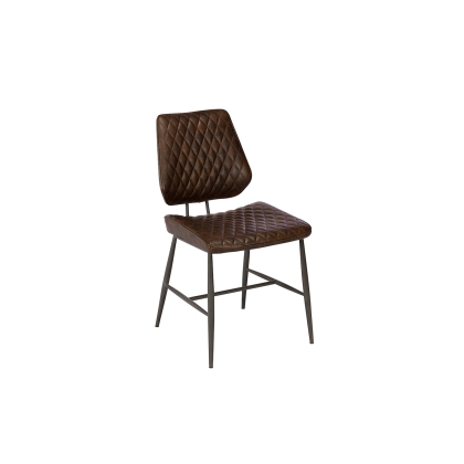 Dalton Quilted Dark Brown Dining Chair