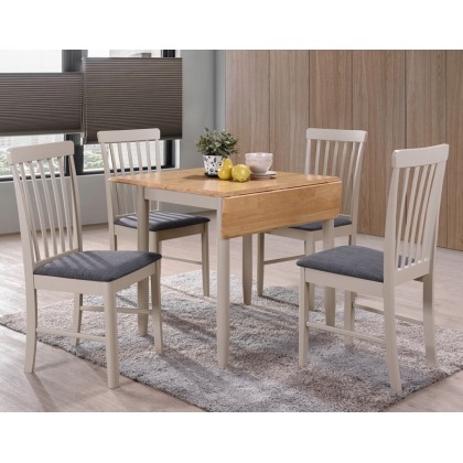 Alaska Painted Compact Square Drop Leaf Dining Table