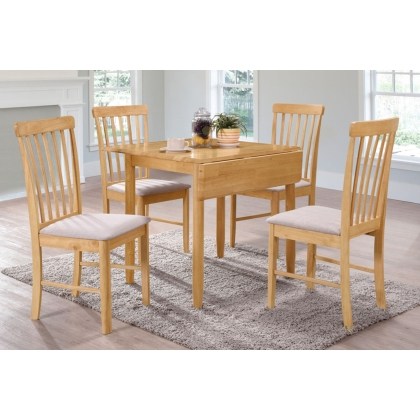 Alaska Oak Finish Square Drop Leaf Dining Table