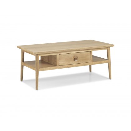 Henley Solid Oak Coffee Table With Drawer