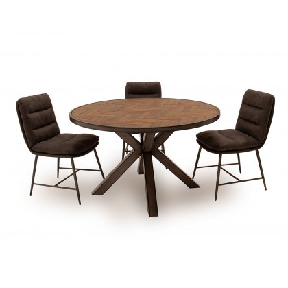 Vermont 130cm Round Dining Table in Light Brown