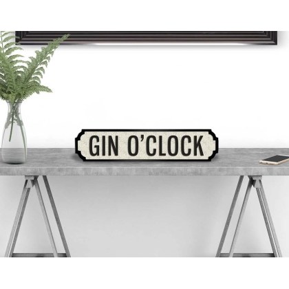 GIN O'CLOCK Vintage Road Sign / Street Sign GIN O'CLOCK Vintage Road Sign / Street Sign