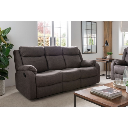 Ellena Grey 3 Seater Recliner Sofa with Table