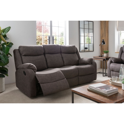 Ellena Grey 3 Seater Recliner Sofa with Table
