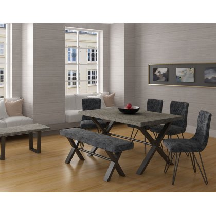 Forge Stone Effect 190 Dining Set Table, Bench and 4 Chairs