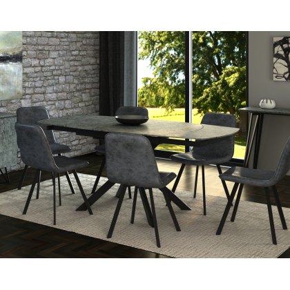 Titan Motion Dining Table Set & 4 Grey Dining Chairs