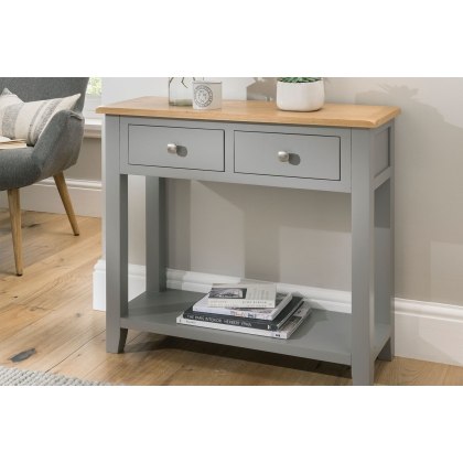 Chester Oak Painted Grey - 2 Console Table 85cm Wide| Moles Breath Grey